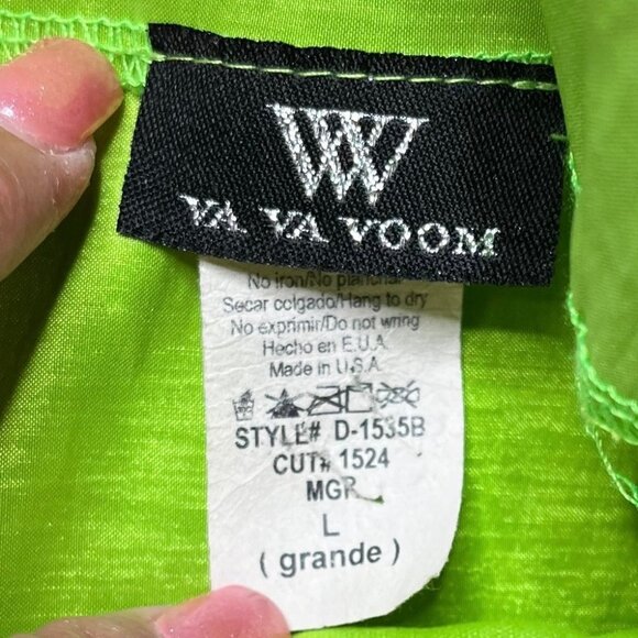 Va Va Voom Green Strapless Layered Mini Dress L - Picture 2 of 3